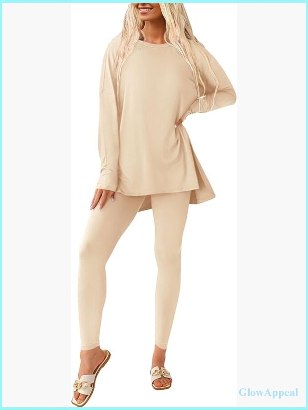 2 Piece Lounge Set Long Sleeve Tunic Leggings Matching Sweatsuit